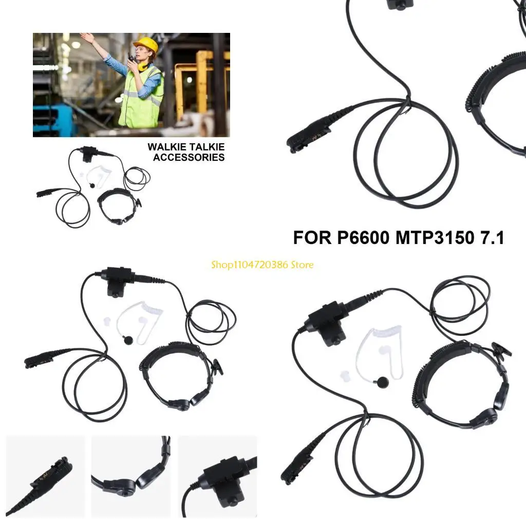 

K0EA Рации, наушники для горла, воздушная акустическая трубка, вибрация в горле, микрофонные гарнитуры PPT для P6600 MTP3150