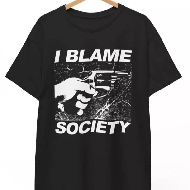 American Vintage I Blame Society Chemise Totalement Bienheureuse Greg Araki Cult Movie Années 90 Gothique Été Nouveaux Hommes et Femmes Streetwear