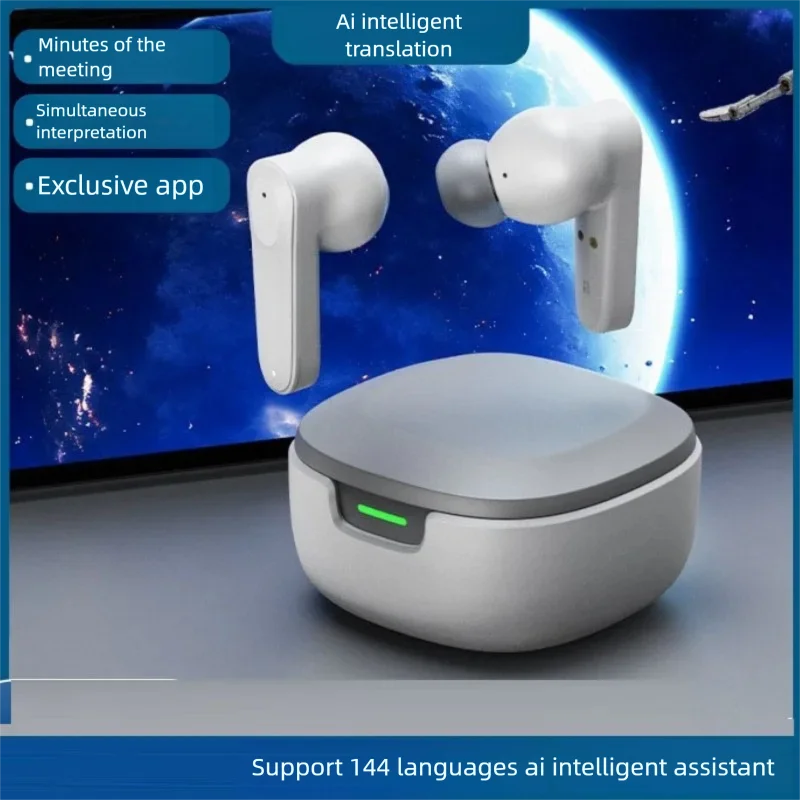 AI Intelligent Translation Bluetooth Headset Support Multi-Language Wireless Earphone In-Ear Business Headphones With APP