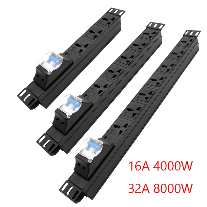 

PDU Power Strip High-power 4000W/8000W 16A/32A Air Switch 2-10 Ways Universal Socket Without Wire Wiring Board