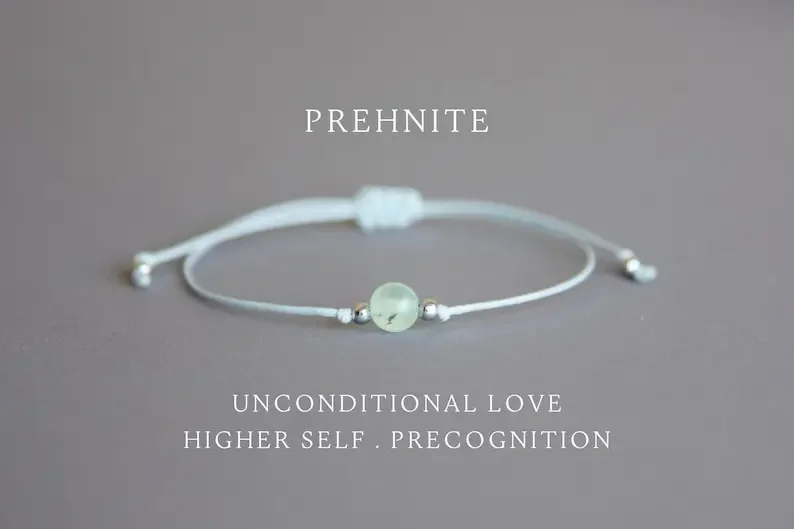 Prehnite Women's Anxiety Relief Crystal Bracelet Bone and Teeth Support Jewelry