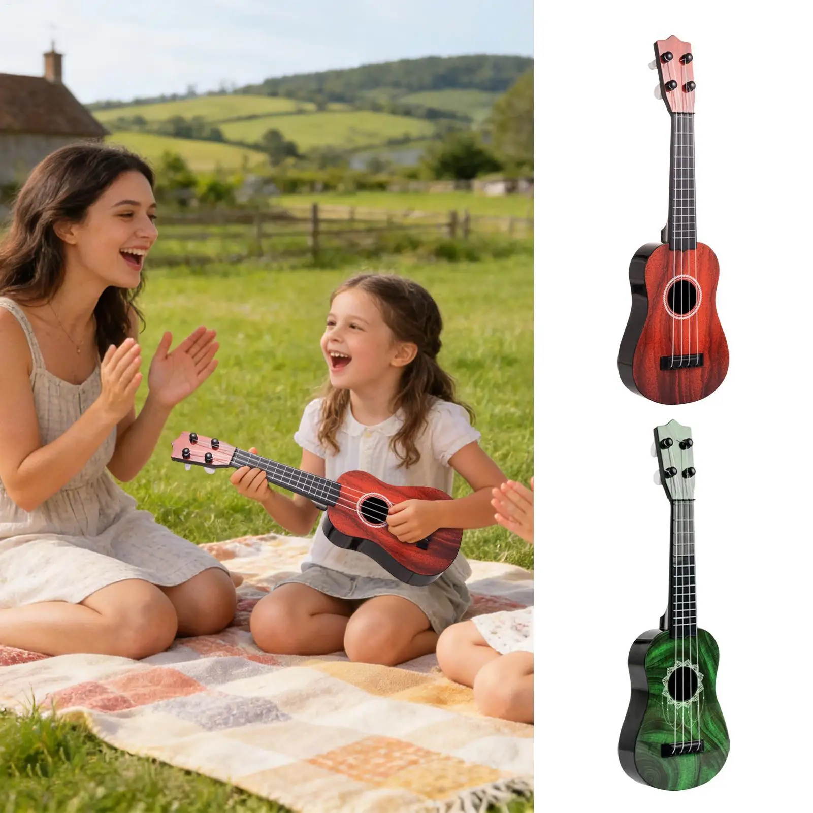 Kids Ukulele 17 Inch Musical Instrument Starter Musical Toy Instrument For Kindergarten Students Classroom School Daycare Boys