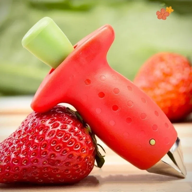 Batang permata Strawberry Huller, alat tomat Stem Corer, alat batang pemetik buah, alat dapur pisau Stainless Steel dan gadget