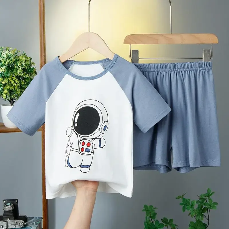 2026 Summer New Cartoon T-Shirt+Shorts 2pcs/set Clothing Set Cotton Kids Boys Girls Casual Clothes Suits Outdoor Fashion Top