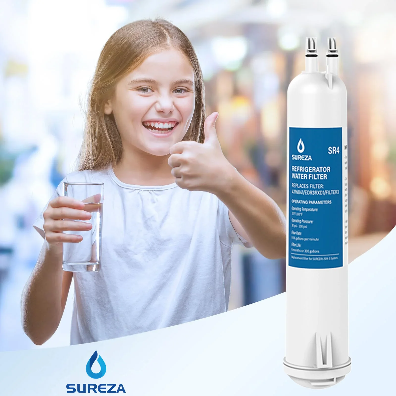Reemplazo del filtro de agua EDR3RXD1, Compatible con EveryDrop Filter 3 Whirlpool 4396841 4396710 Kenmore 9030,46-9083 por seguridad, 1-5 piezas