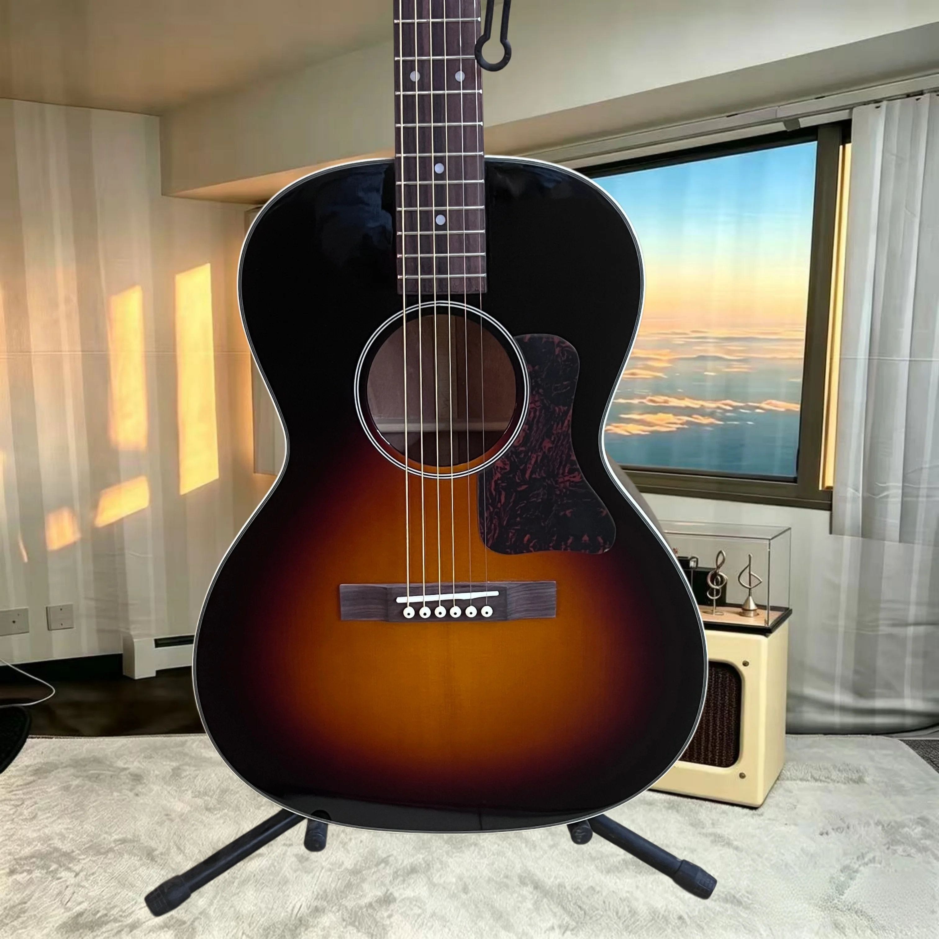 L00VS 000‑Style Sunburst Vintage Acoustic Folk Guitar, Spruce Top Mahogany Back‑Sides, Intermediate Fingerstyle & Sing‑Play
