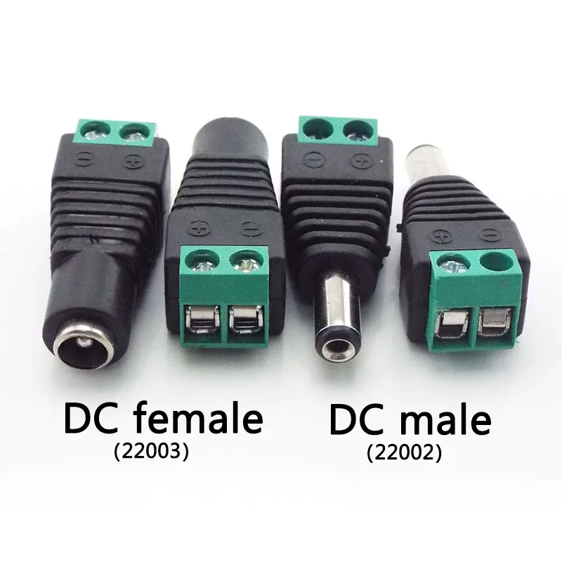 Female Male DC RCA Connector 2.1*5.5mm DC Jack Power Audio Adapter Connector Electrical Wire For RGB LED Strip Light CCTV Camera