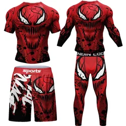 2023 nowych mężczyzna MMA koszulka kompresyjna spodenki Spartan zestaw Rashguard Jiu jitsu koszule ubrania Fitness Bjj Boxing Boxe garnitury sportowe