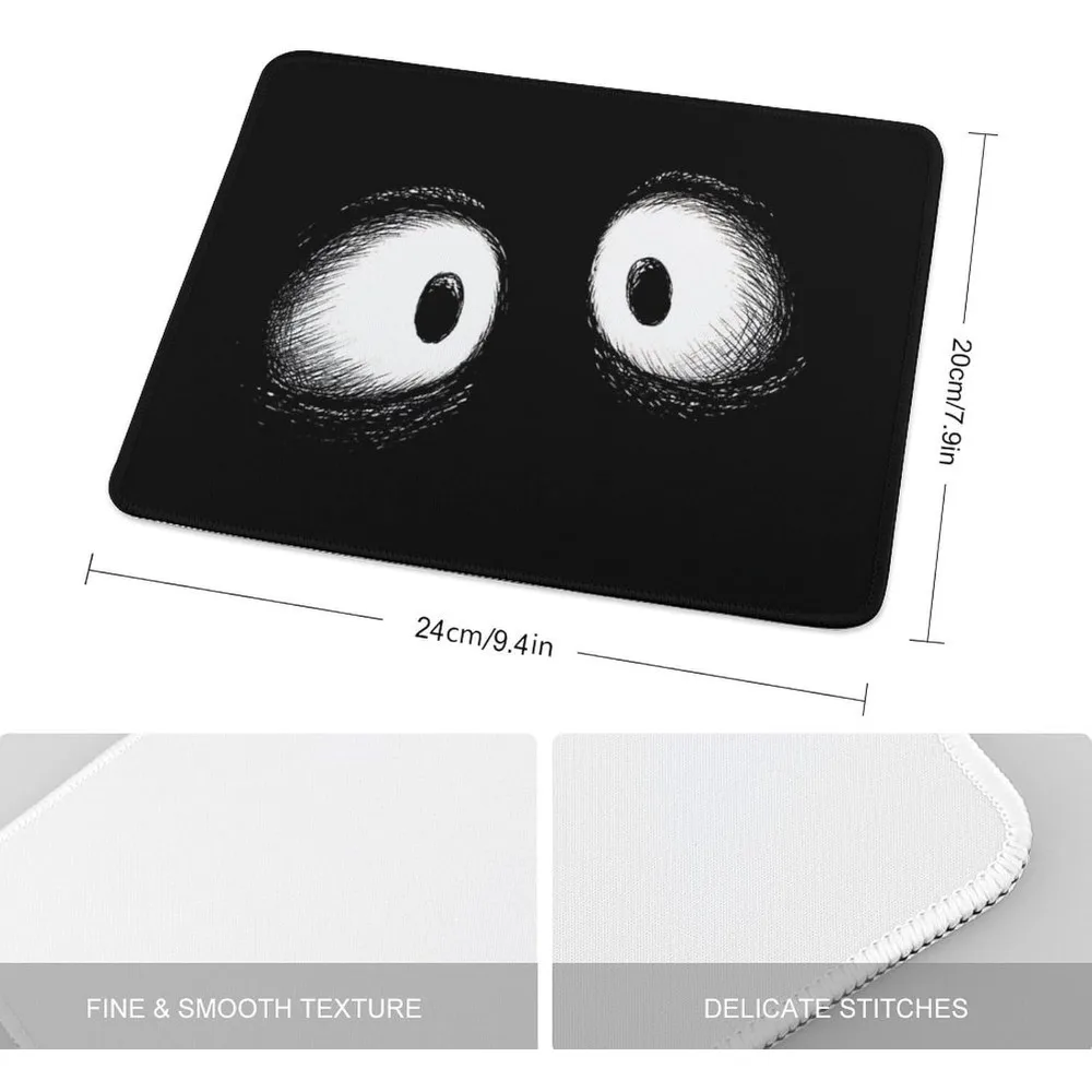 Mouse Pad com design de olhos de desenho animado – acessório de mesa ergonômico para uso em pequenos escritórios e laptop com base antiderrapante