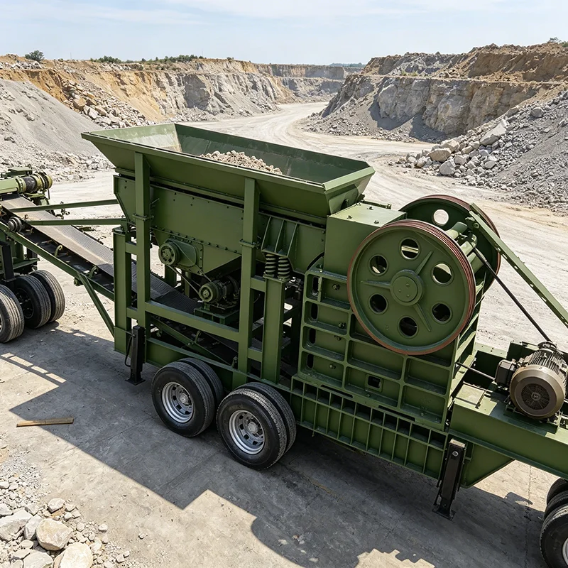Mobile Crushing Station Hydraulic Drive For Hard Rock Ore Crushing Mining Quarry On-Site Operation