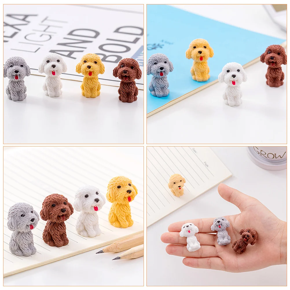 

20pcs Dog Shape Eraser Novelty Cartoon Rubber Erasers for Kids Students School Stationery Lovely 3D Pencil Eraser
