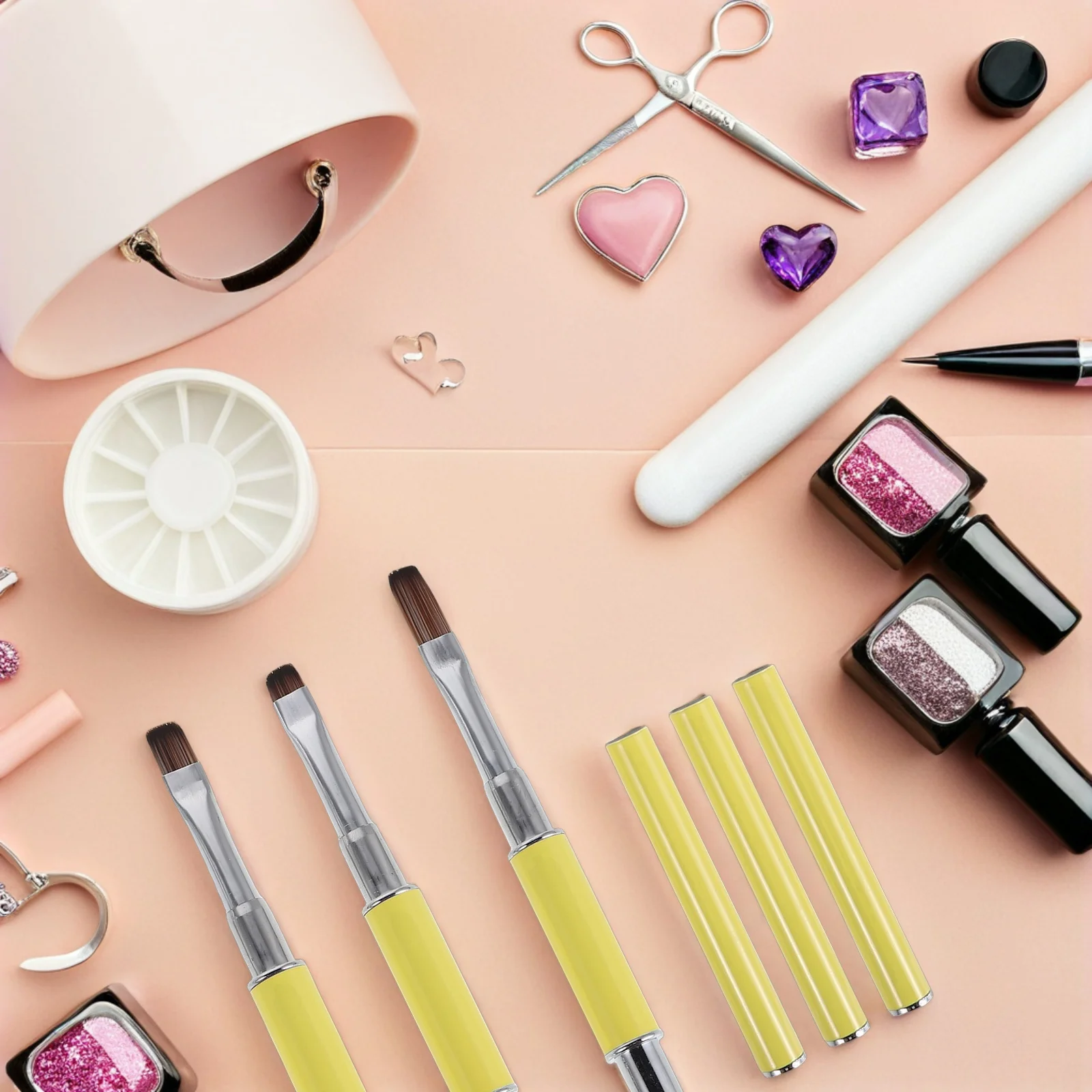 Set di pennelli per nail art a doppia estremità da 3 pezzi, penna punteggiata per fodera fine, strumenti multifunzionali per manicure professionale per il design delle unghie