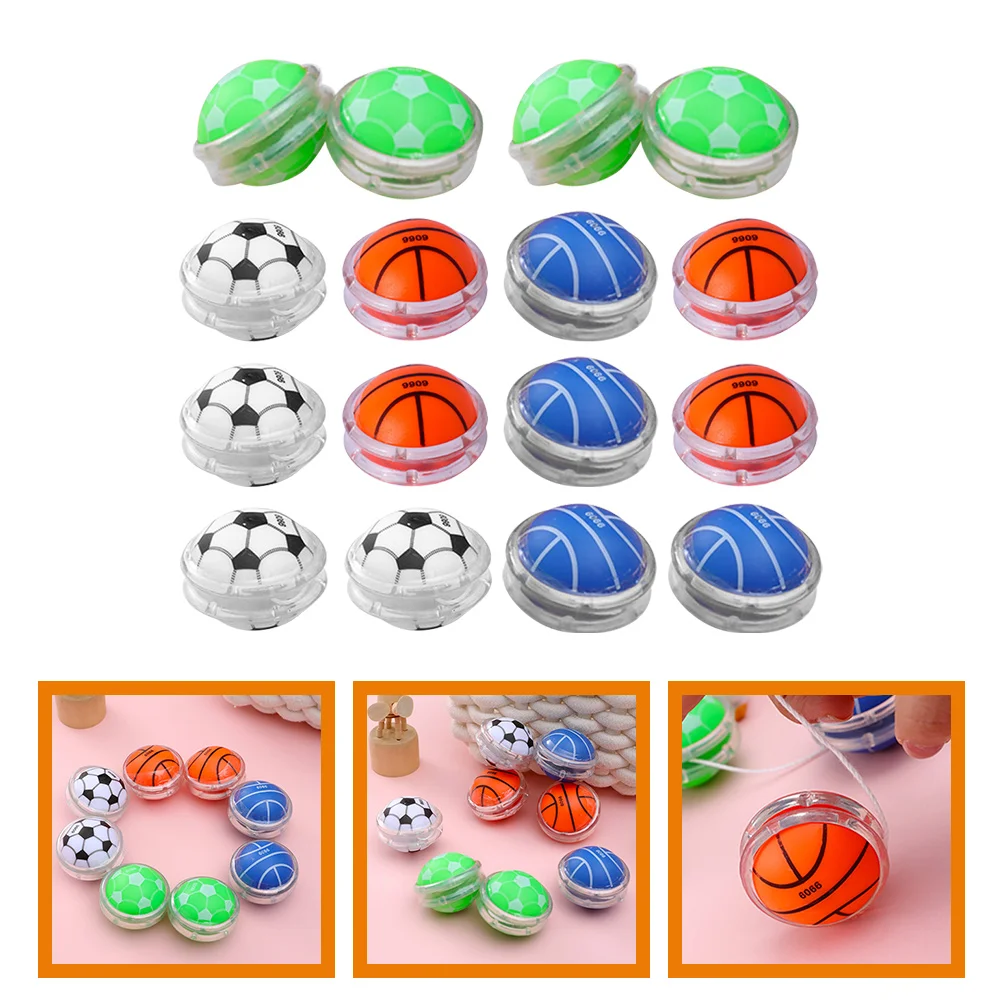 

12pcs Yo yo Toy Set Children's Soccer Basketball Transparent Plastic Balls Kids Educational Plaything Portable Sports