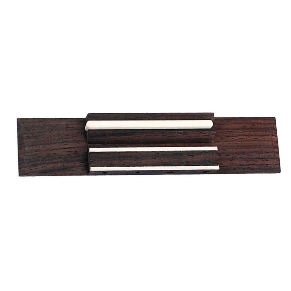 

4-String Rosewood Ukulele Bridge Replacement Coffee Saddle Pre-Drilled Vintage Style For 4 String Ukulele Parts Guitar