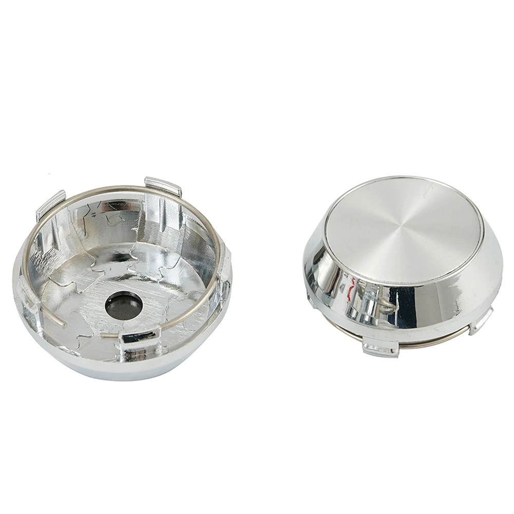 4pcs Car Wheel Center Cap Rim Chrome Hub Cap 60mm No Logo Silver Base Automobiles Parts Accessories Wheel Center Cap