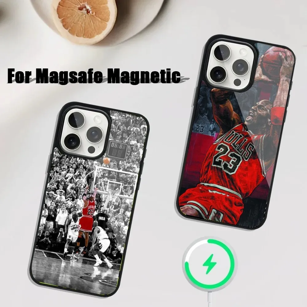 Basketball Cool Phone Case For iPhone 16,15,14,13,12,11,Plus,Pro,Max Mini J-JordanES-S-no-23 Magsafe Magnetic Wireless Charging