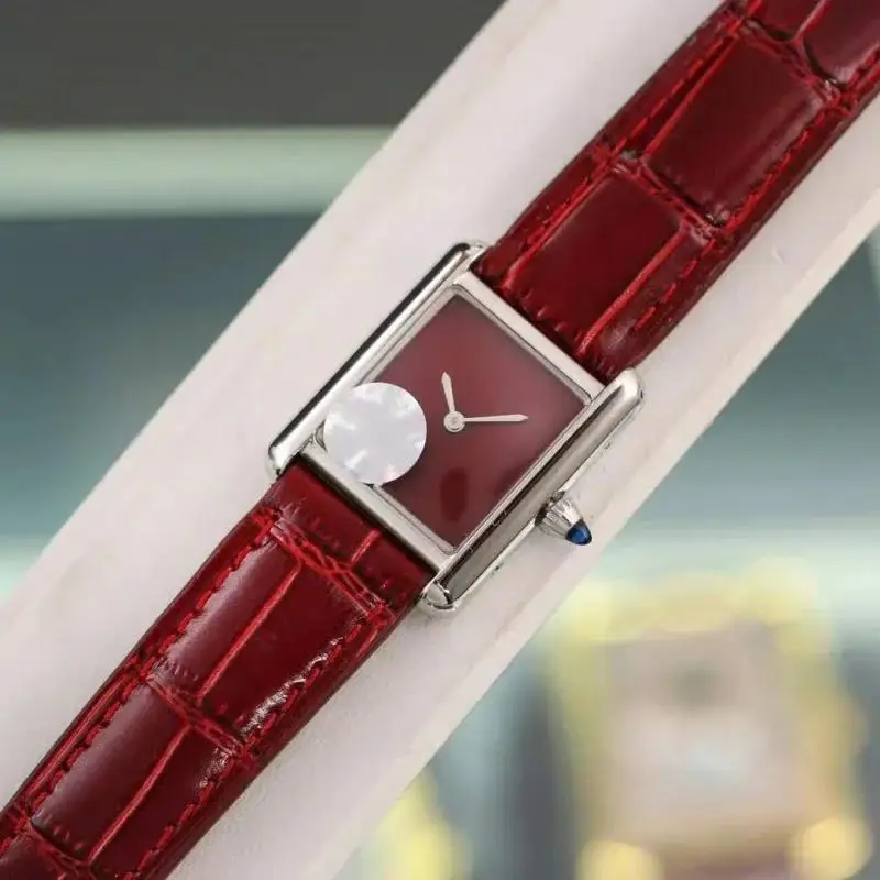 Reloj de lujo con movimiento de cuarzo para mujer, correa de cuero de acero inoxidable 904L, dorado, plateado, azul y verde