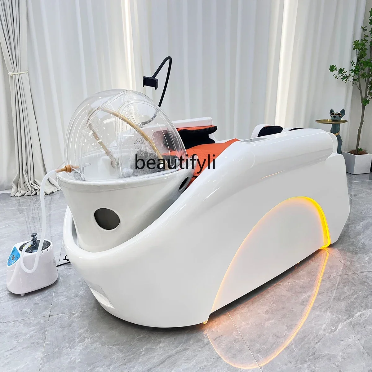 

High-end electric intelligent massage shampoo bed ceramic basin beauty salon Thai head treatment bed