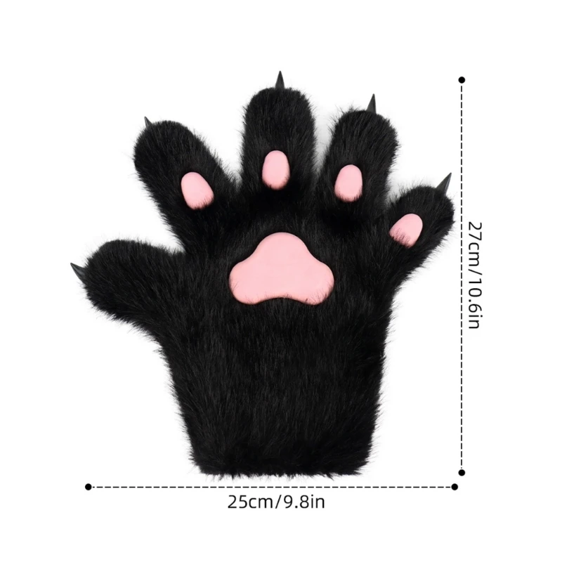 Winter Warm Cats Paws Gloves Anime Costume Cosplay Paws Hand Gloves Theme Party Handwear Animation Roleplay Handwear