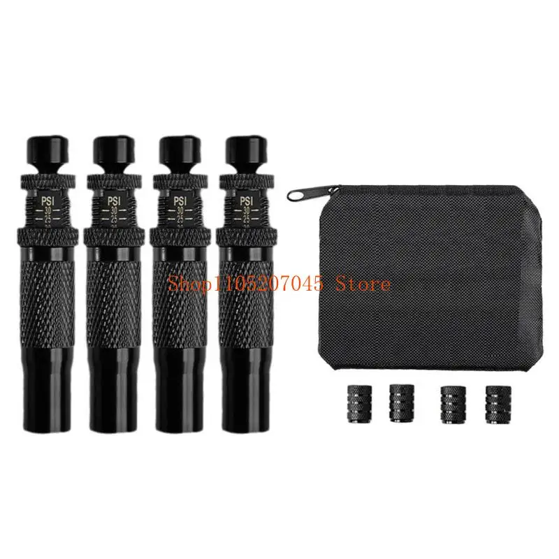 37cd Offroad Ready Quick Tire Deflation Tool, Set of 4, Fine Tune 0.7-2.1 Bar, Comes with Valves Caps and a Handy Storage Bag