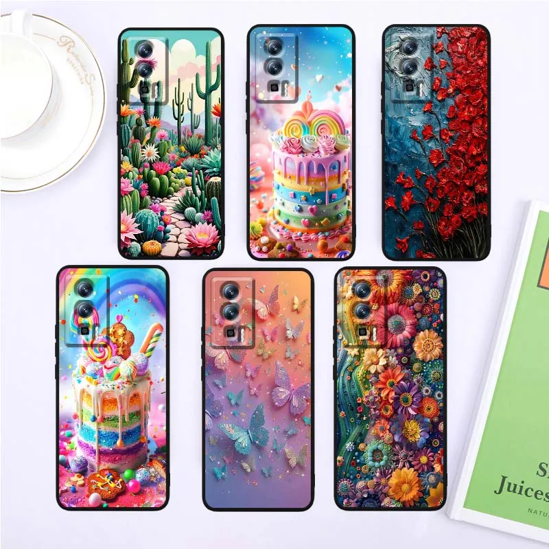 

Art Color Flower Butterfly For Xiaomi Redmi 12 13C 12C 13 10C 9T A2 9A 9C 7A Note 10S 8T 10 9 8 Pro 4G 5G Black Phone Case
