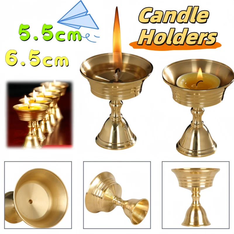 جديد النحاس شمعة أصحاب مصباح طويل الشمعدان زبدة مصباح حامل وضع شمعة كوب نحاسي الحرفية ديكور فني لمهرجان المنزل الطرف