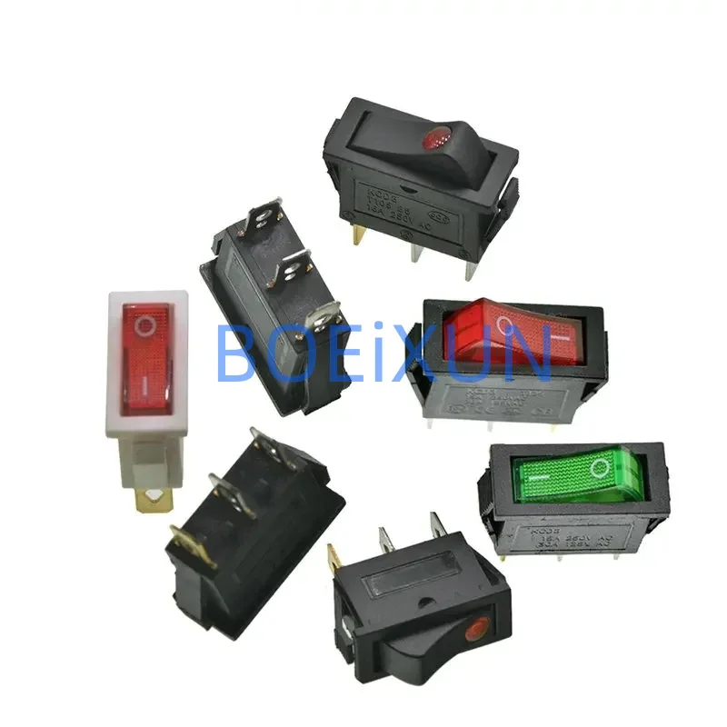 KCD3 Rocker Switch ON-OFF 2 Position 3 Pin Electrical equipment With Light Power Switch 16A 250VAC/ 20A 125VAC