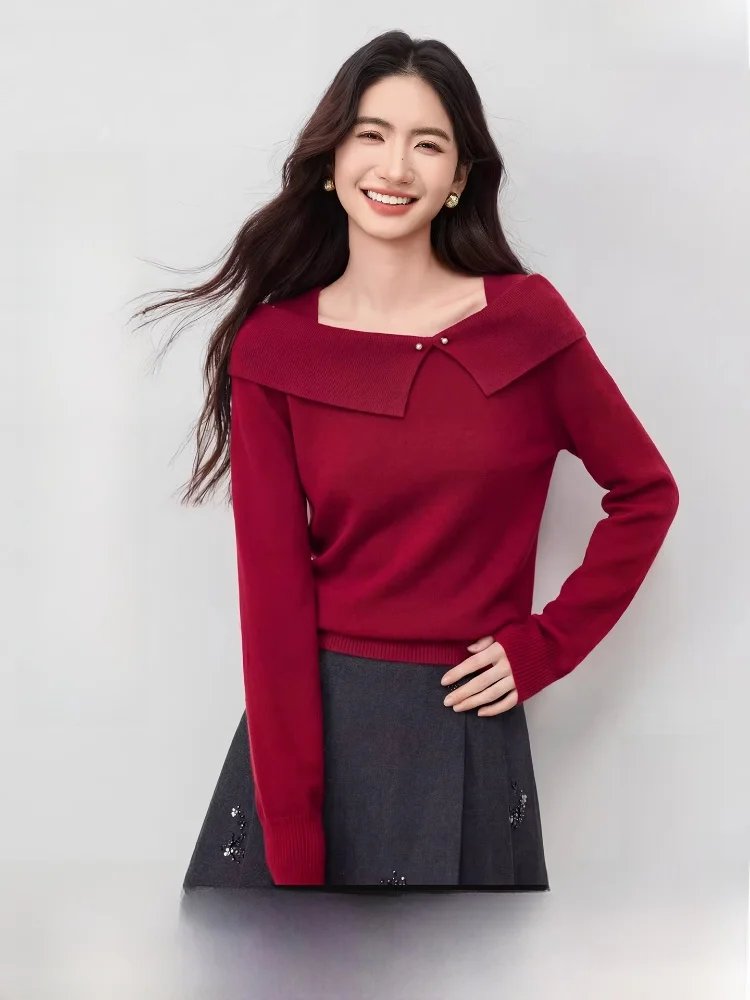 

New Year Par Women's ort ter Top Skirt Set Ele Sle Long Sve Spring Faion Outfit Two-Piece Set