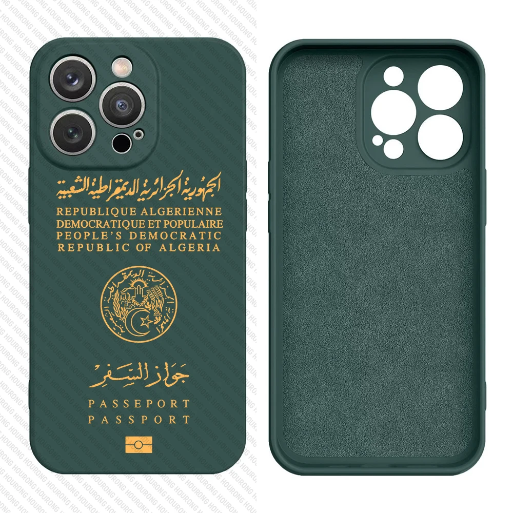 Algeria Passport Cover Case for iPhone 16 15 14 13 12 11 Pro Max XS XR Mini 7 8 6S Plus 5 SE 2022