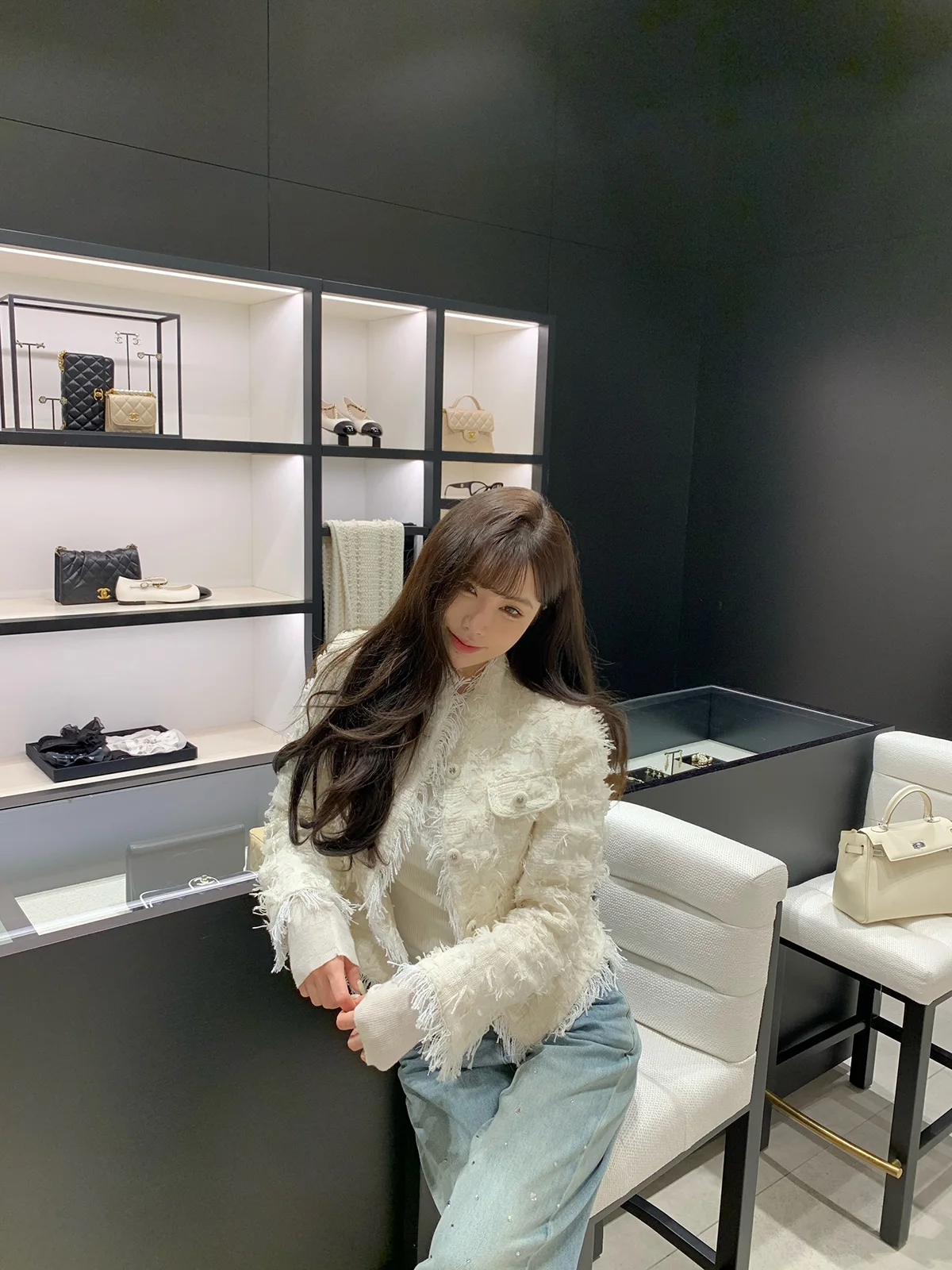 

Женское пальто Liuu с бахромой, осенне-зимнее, приталенное, укороченное, во французском стиле, с длинными рукавами, на пуговицах, из полиэстера