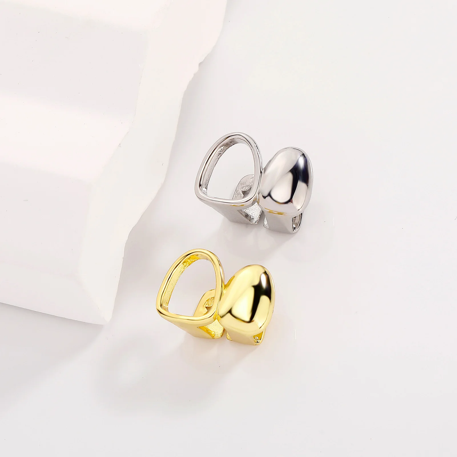 TOPGRILLZ Dental Grills Geometrische Doppel Hohl Glänzende Zähne Grillz Punk Zahn Kappen Für Frauen Männer Schmuck Halloween Party – Detail 5