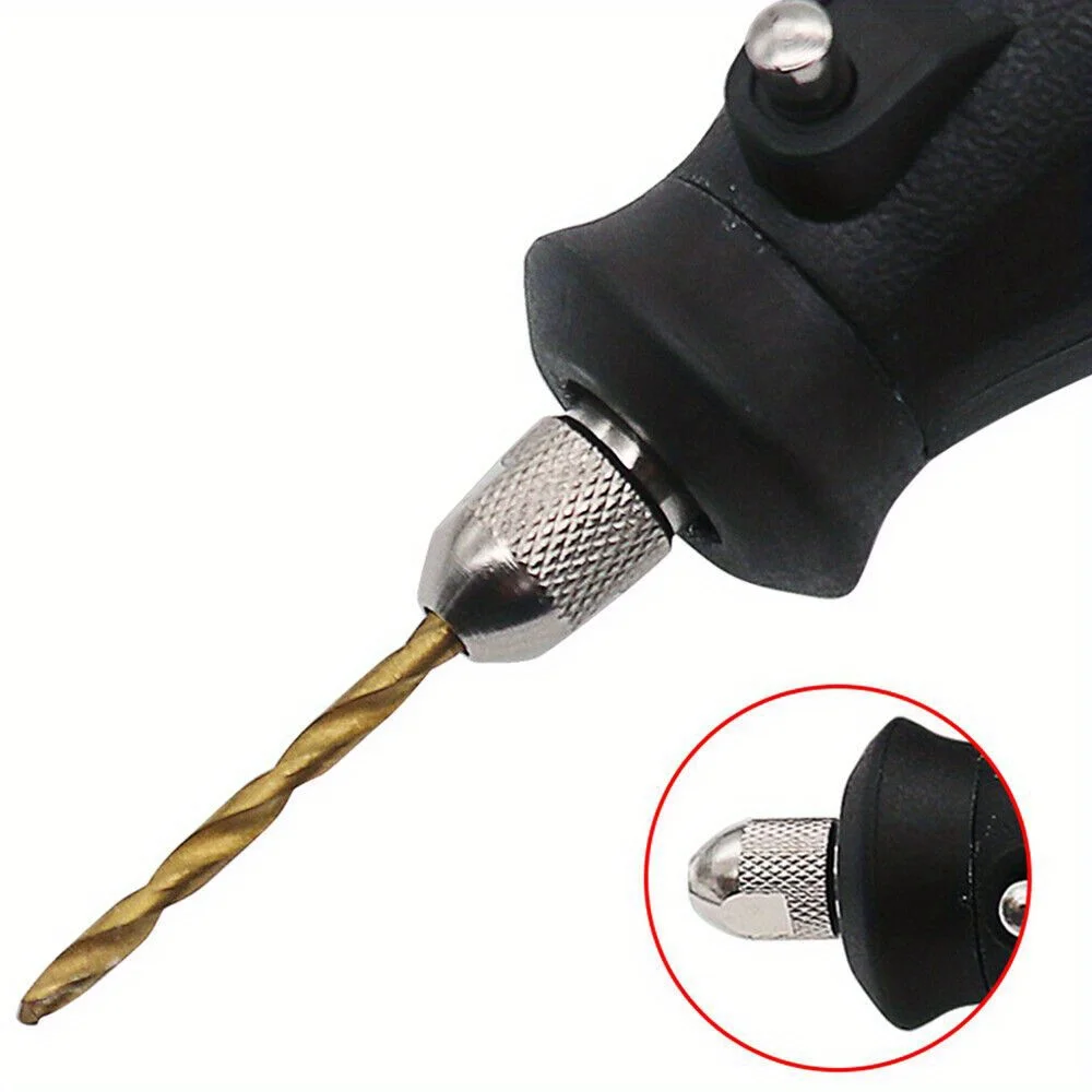 11pc Brass Chuck Silver Nut Electric Grinding Drill Bit Clamp Mini Drill Bit Chuck Electric Tool Accessory Set