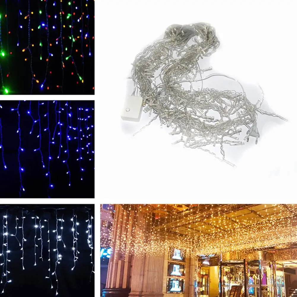 

3.5M 96LEDs Droop Curtain Icicle String Light LED Fairy String Lights Waterproof Street Garland Curtain Lights For Decoration