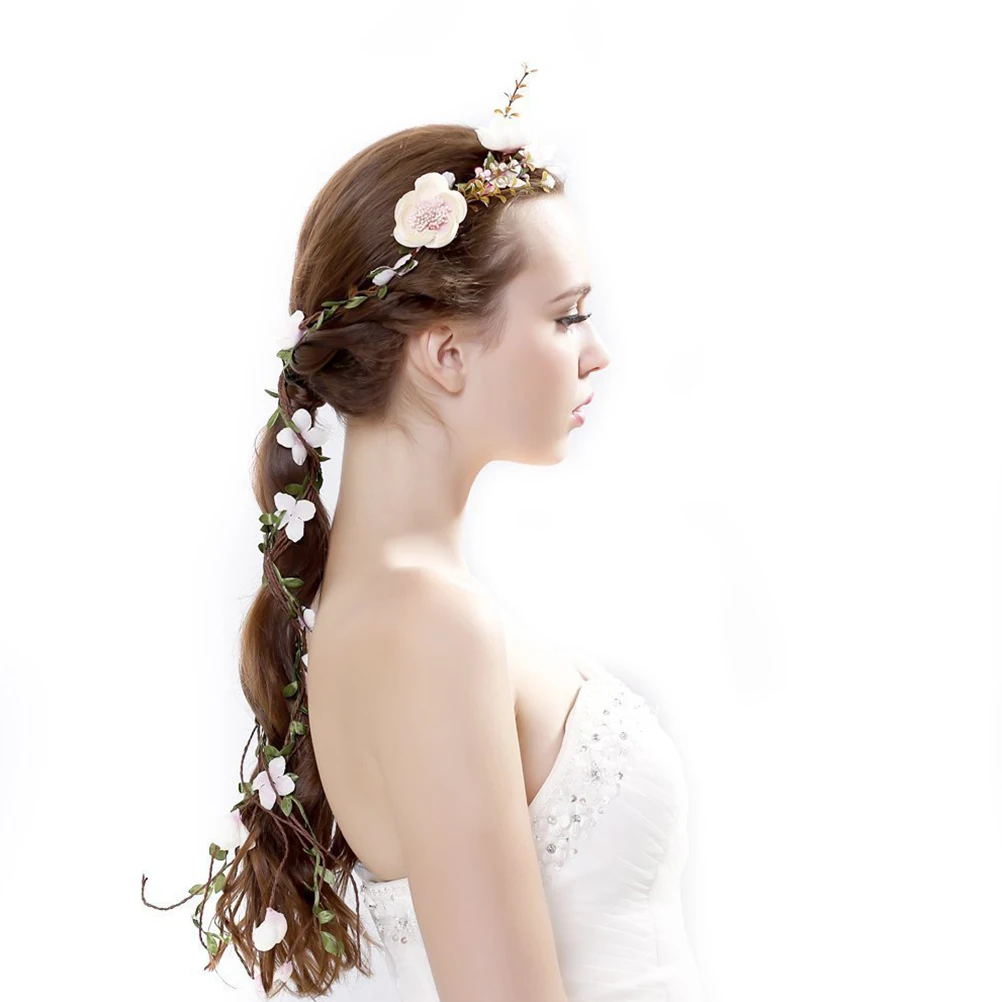 

Adjustable Artificial Rose Floral Headband Bridal Wedding Crown For Travel Hair Accessory Decoration