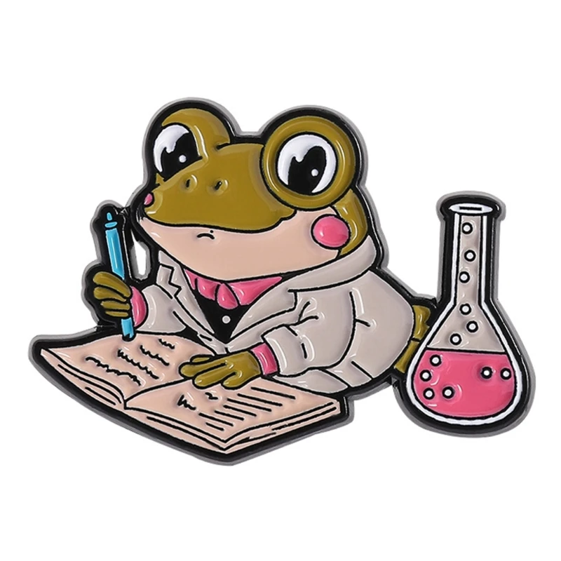 Science Enthusiast Animal Frogs Brooch Including Microscope Test Tube M76B