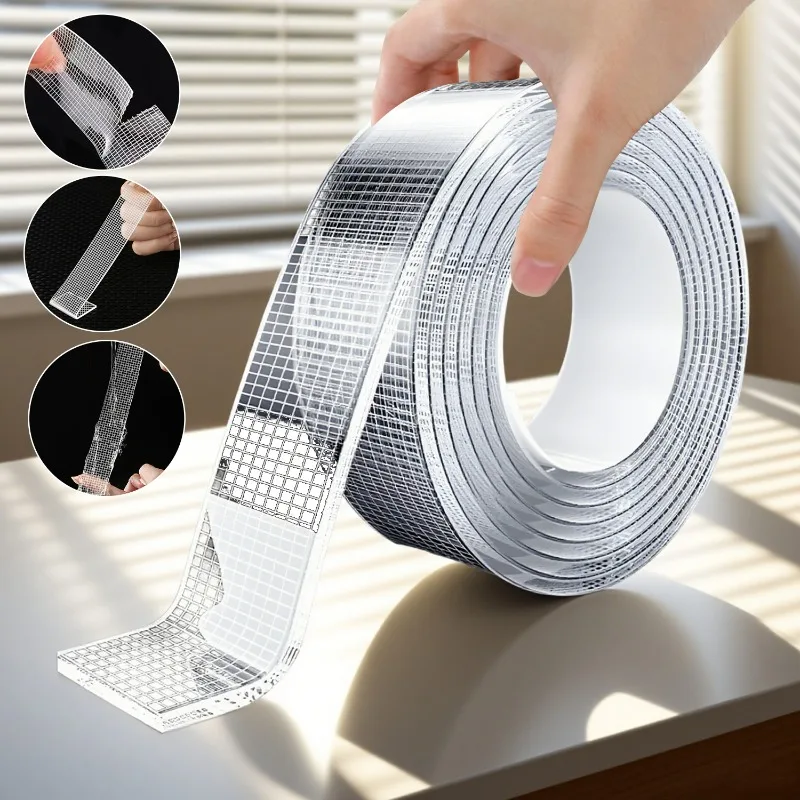 Nastro adesivo biadesivo Nano 3/10M Strisce di nastro a rete impermeabili resistenti Adesivo fisso antiscivolo trasparente senza traccia per la casa