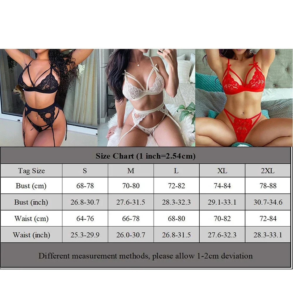 Womens Bodysuit Sexy Lingerie Underwea Hollow Lace Bra G-string Suits Open Cup Ladies Open Cup Breathable Low Rise Underwear Bik