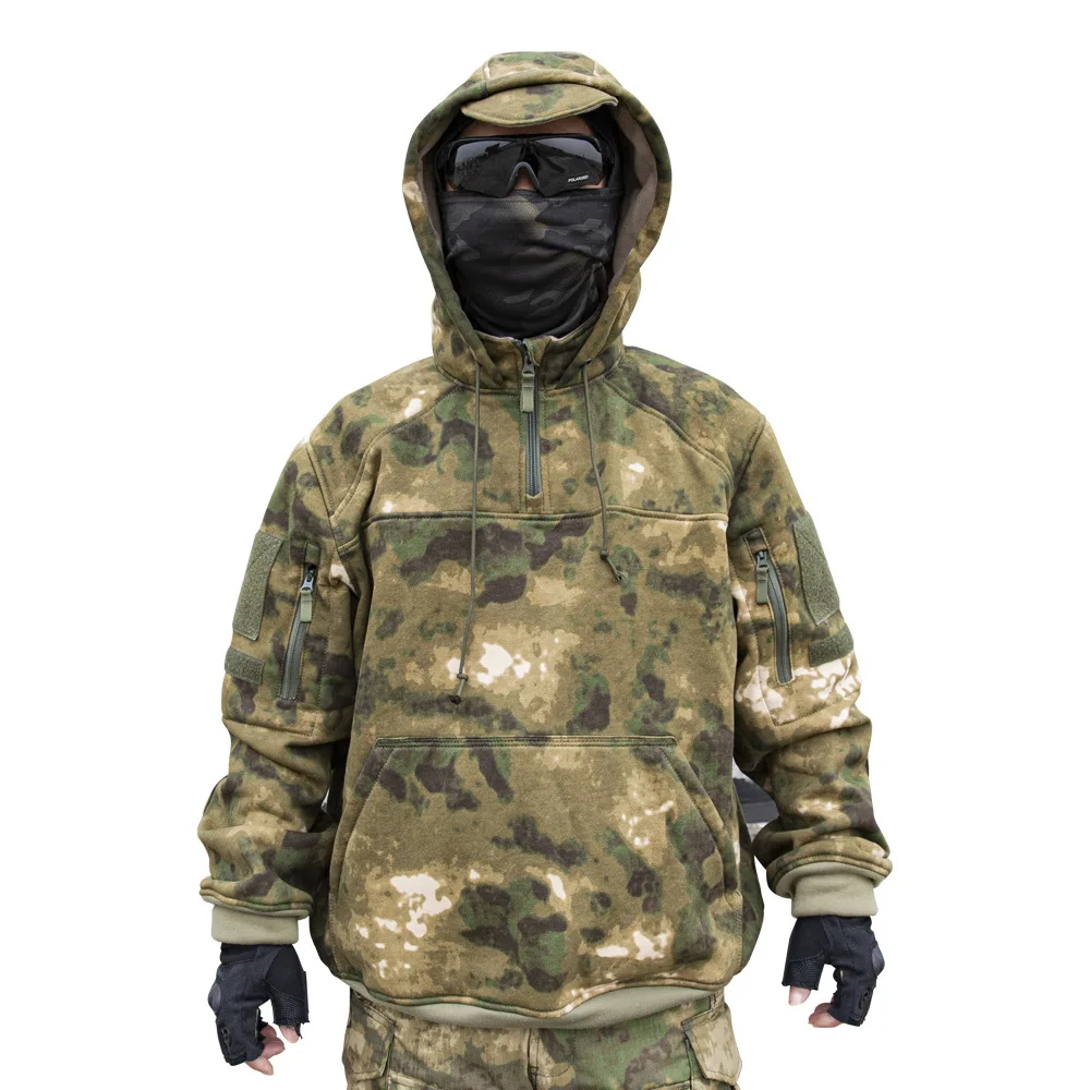 

Tactics Camouflage Hooded Hoodie Autumn And Winter European Code Men And Women Do Not Fade YKK Zipper