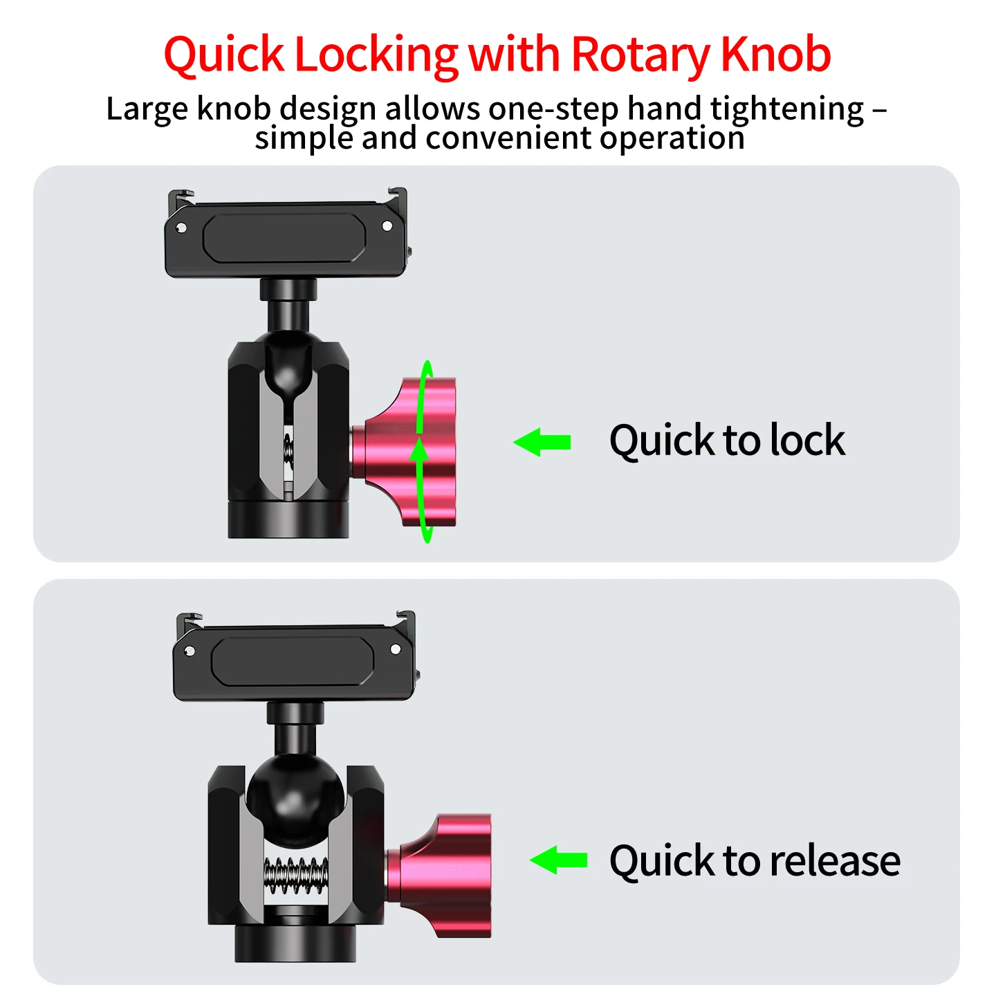 17mm Kugelkopf Magnetische Schnellverschluss-Halterung für DJI Osmo Action 6/5/4/3/Nano 360 ° Verstellbare Klemme 1/4" ARRI-Befestigung – Detail 5