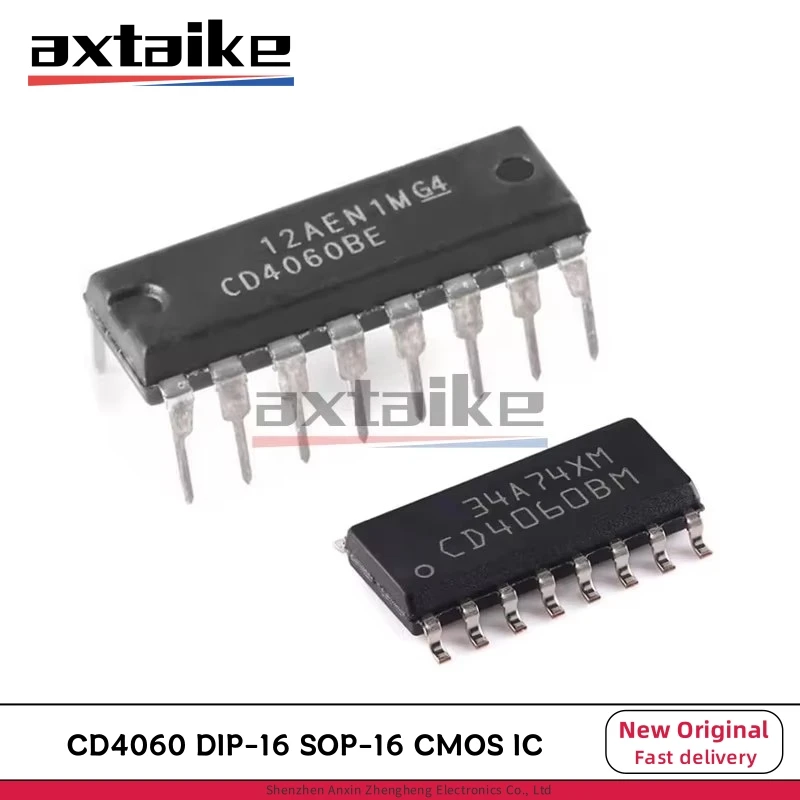 10PCS CD4060 DIP-16 SOP-16 CD4060BM CD4060BE SMD CMOS 14-Stage Ripple-Carry Binary Counter Divider and Osclllator IC