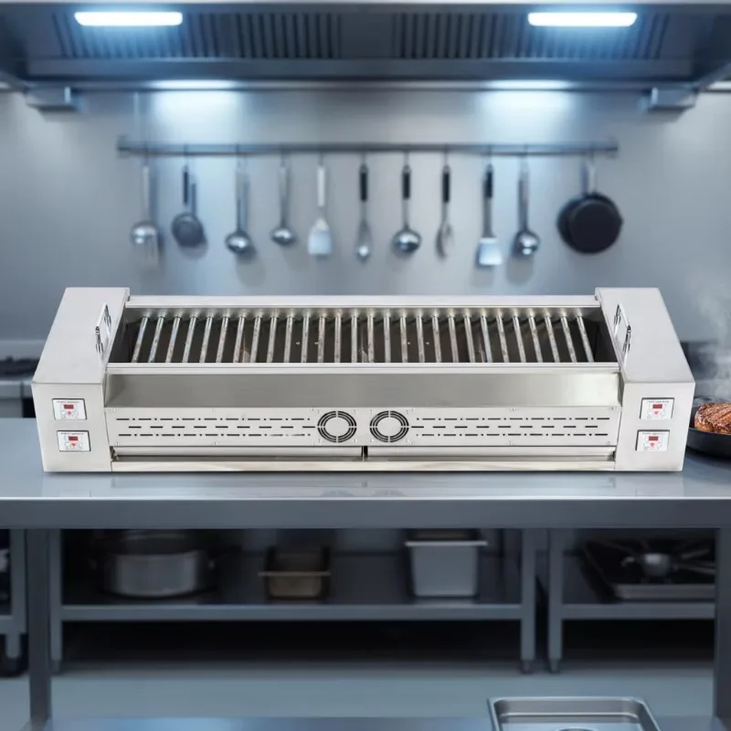 

Уличный коммерческий гриль для барбекю из пищевой нержавеющей стали, эффективный ручной настольный гриль для барбекю для ресторанов/домашнего использования