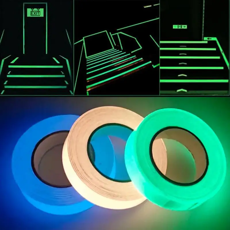 Luminous Tape 10m Dark Green Self-adhesive Tape Night Vision Glow In Dark Safety Warning Security Stage Home Decoration Tapes