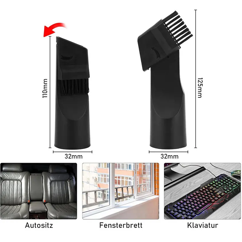 Geeignet zum Ersetzen des Bürstenkopfes eines 6-in-1-Staubsaugers mit einem Durchmesser von 32mm/35mm Zubehör Bürste Fugendüse – Detail 4