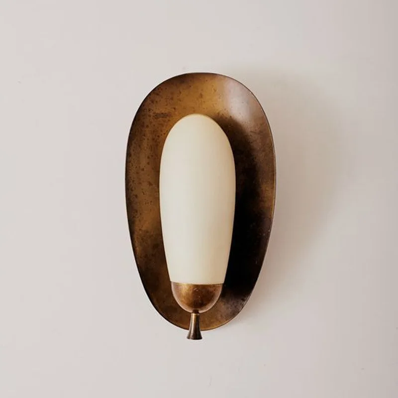 American natural marble wall lamp designer living room background wall lamp Nordic bedroom full copper bedside Dali