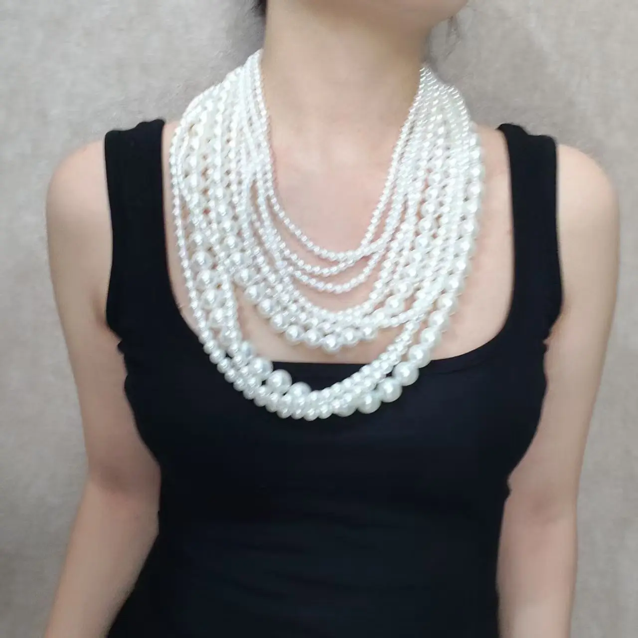 Classic Elegant Draped Faux Pearl Body Chain Necklace Statement Shoulder Jewelry Wedding Bride Prom Gown Female Accessory