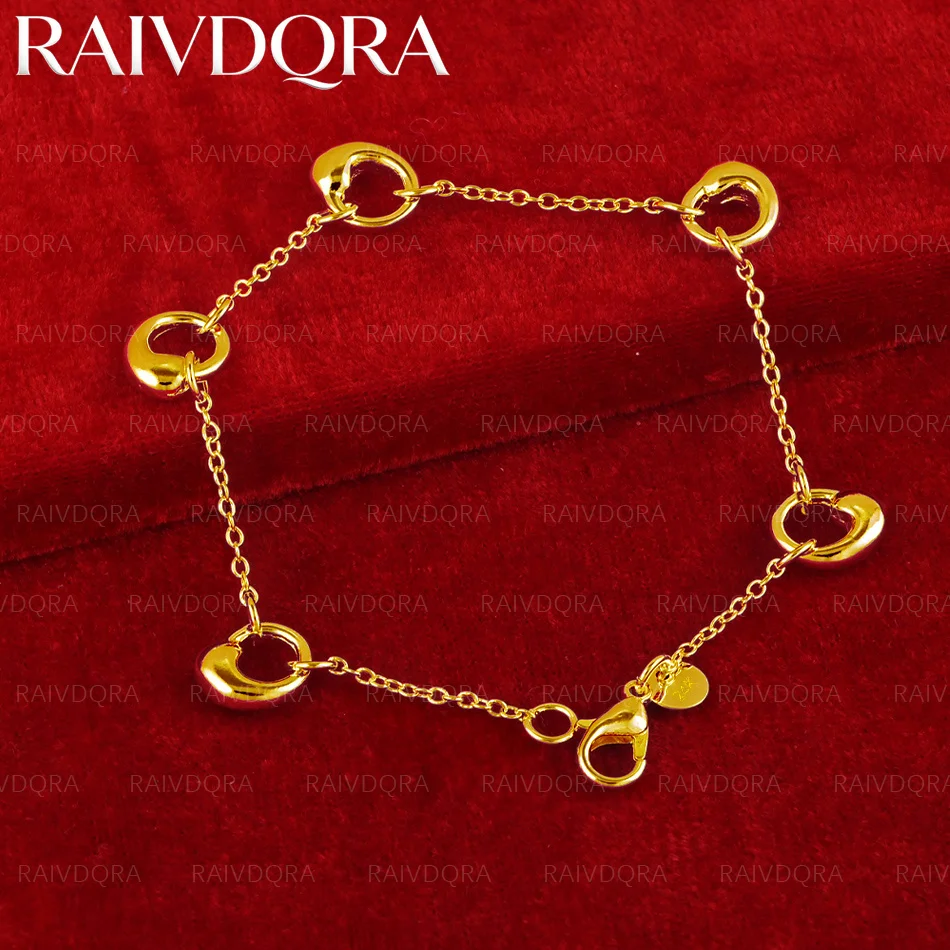 18K Gold Plated Round Water Droplet Bracelet For Women's Fashion Jewelry Popular Parties Holiday Gifts