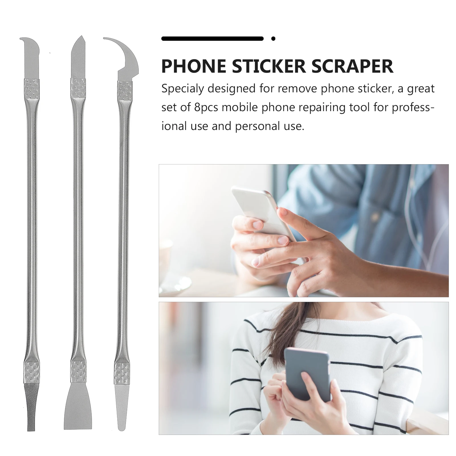 

8pcs Phone Sticker Scraper Repair Tool Set -In-1 Multi Purpose Razor For Removing Glue Residue Smartphone Screen