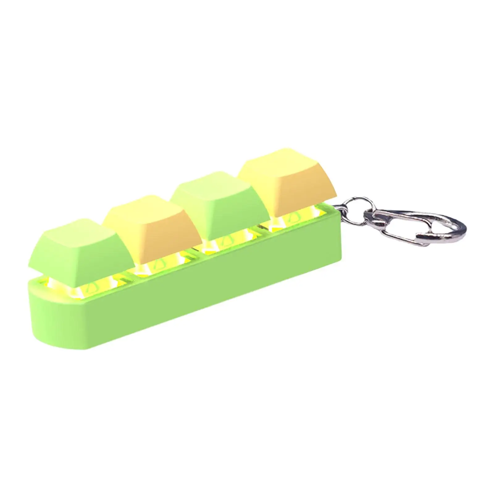 Fidget Keychain Keyboard Toy with Carabiner Clip for Backpack Hanging Decor Pushable Key Buttons Portable Relaxing Gift