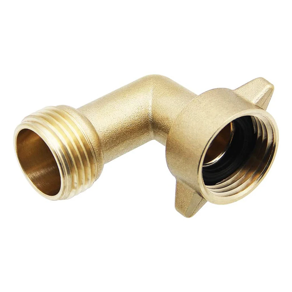 Solid Brass 90 Degree Angle Connector For Garden Hose Adjustable Interface Male To Female Elbow Secure Connection