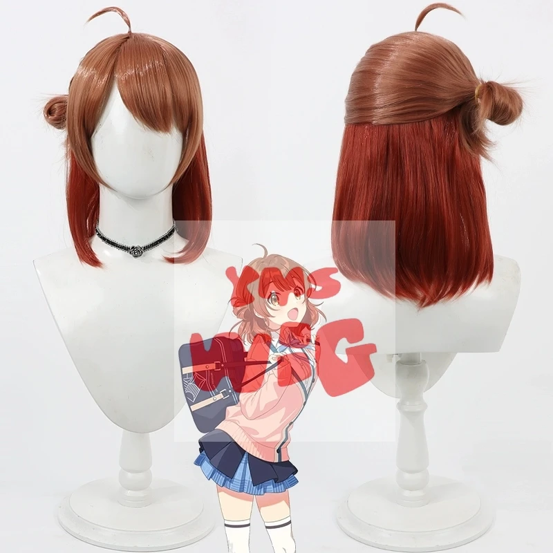 Anime Gakuen IDOLM@STER Hanami Ume Cosplay Wig Heat Resistant Synthetic Hair Halloween Party Role Play + Wig Cap